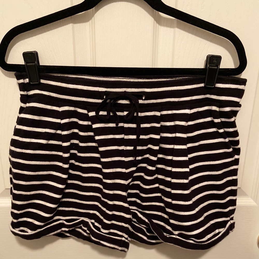 Striped cotton drawstring shorts